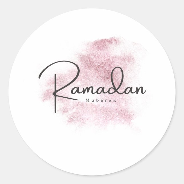 Ramadan Mubarak karem Runt Klistermärke (Framsida)
