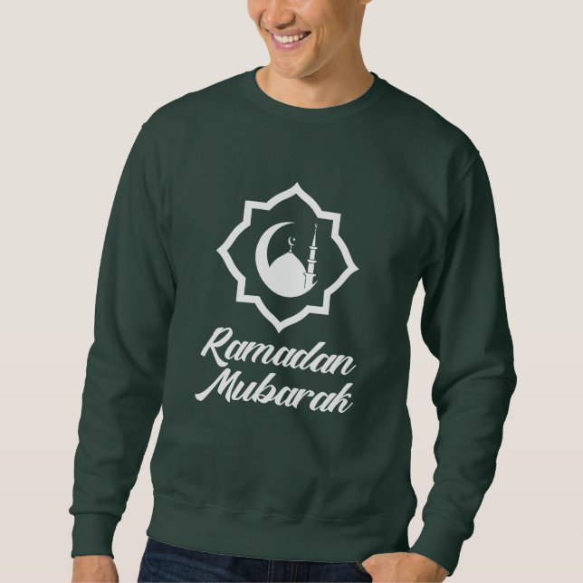 Ramadan Mubarak Lång Ärmad Tröja (Framsida)
