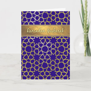 Ramadan Mubarak lila- och guld-look ramadan kort