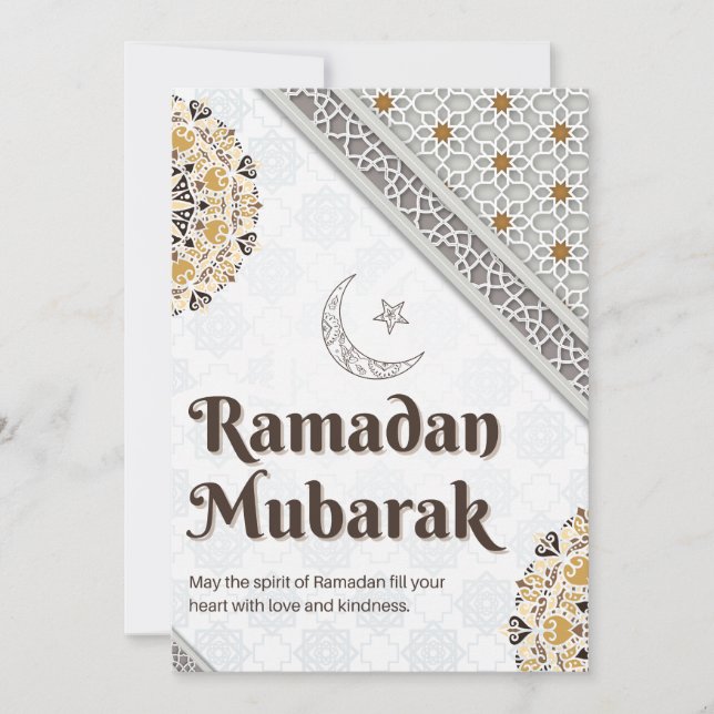 Ramadan Mubarak Mandala Halvmåne Konst Julkort (Framsida)
