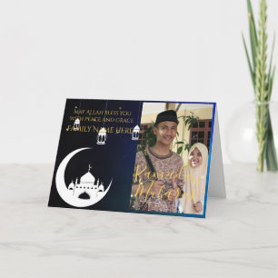 RAMADAN Mubarak Modern engelska FOTO-kort Kort