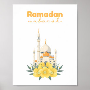 Ramadan Mubarak moskéväggskunstryck Poster