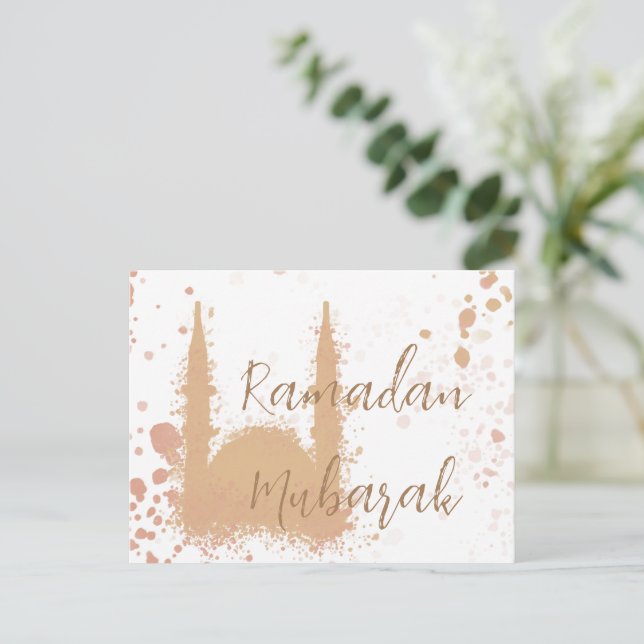 Ramadan Mubarak Mosque Islamic Design Vykort (Stående Fram)