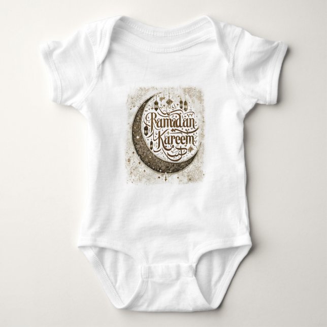 Ramadan Mubarak Muslimisk Faste Lykta Halvmåne T Shirt (Framsida)