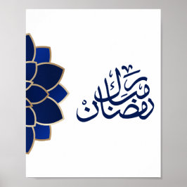 Ramadan Mubarak på Arabiska Blue Färg Poster
