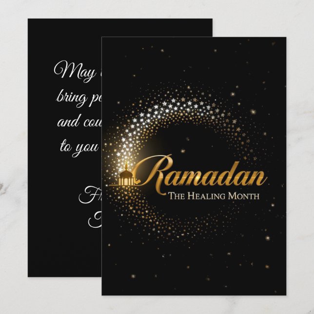 Ramadan MubaraK Personlig Högtidskort Julkort (Fram/baksida)