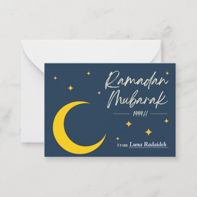 Ramadan Mubarak| Ramadan Kareem Anteckningskort (Framsida)