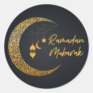 Ramadan Mubarak-Ramadan Kareem-Eid Mubarak Runt Klistermärke