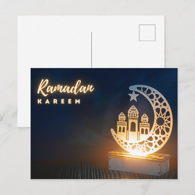 Ramadan Mubarak | Ramadan Kareem Helgdag Postcard Vykort (Fram/baksida)