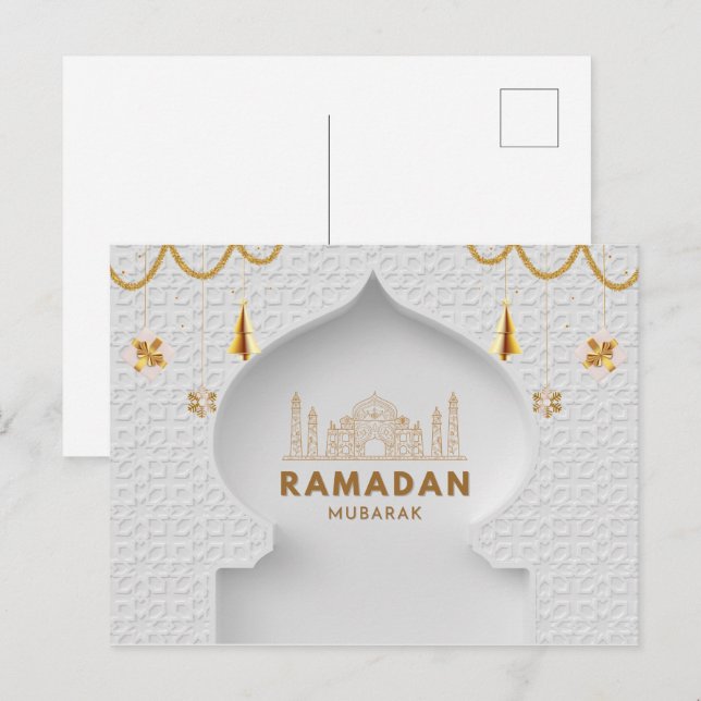 Ramadan Mubarak | Ramadan Kareem Helgdag | Vykort (Fram/baksida)