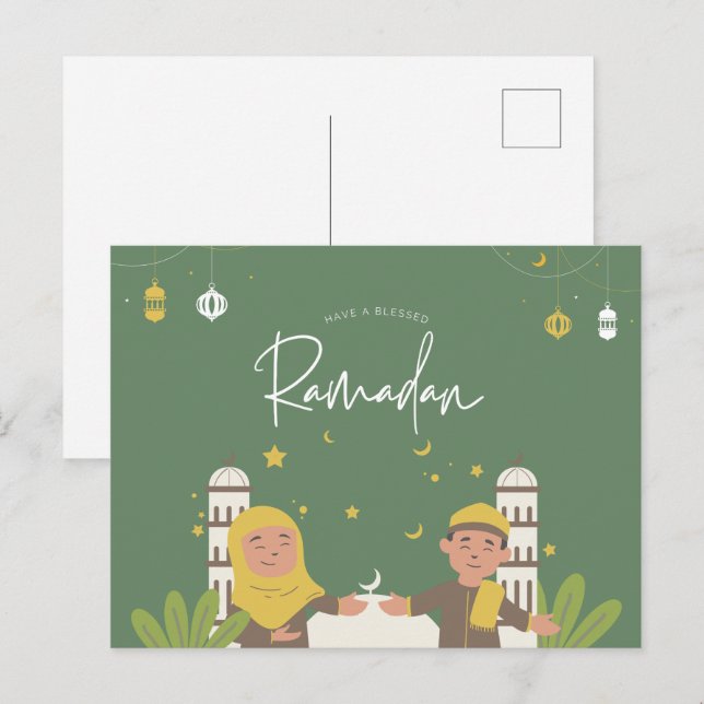 Ramadan Mubarak | Ramadan Kareem Holiday  Postcard Vykort (Fram/baksida)