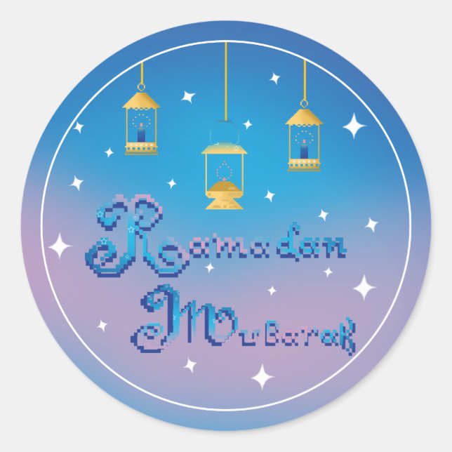 Ramadan Mubarak Runt Klistermärke (Framsida)
