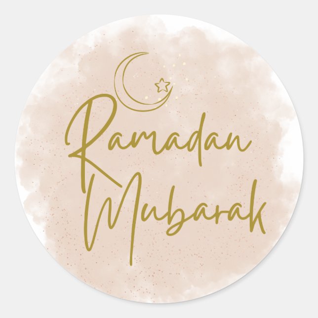 ramadan mubarak runt klistermärke (Framsida)
