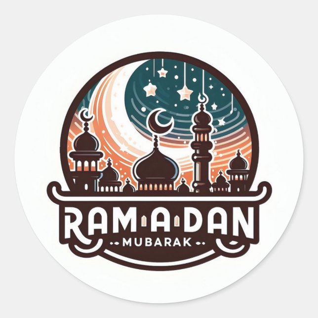 Ramadan Mubarak Runt Klistermärke (Framsida)