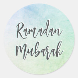 Ramadan Mubarak Script Classic Round Sticker Runt Klistermärke