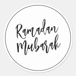Ramadan Mubarak Simple Minimalist Black Runt Klistermärke