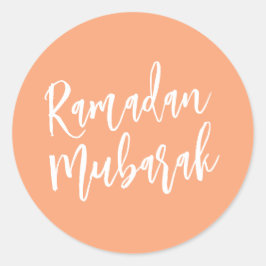 Ramadan Mubarak Simple Peach Minimalist Runt Klistermärke