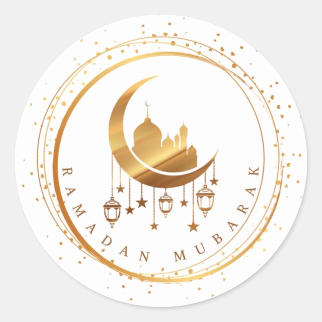 Ramadan Mubarak Sticker Runt Klistermärke (Framsida)