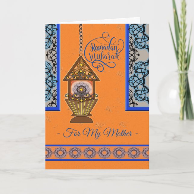 Ramadan Mubarak till mor Fanoos lykta Kort (Framsida)