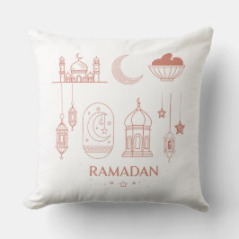 Ramadan Pillow – Crescent Moon, Mosque & Dates Kudde