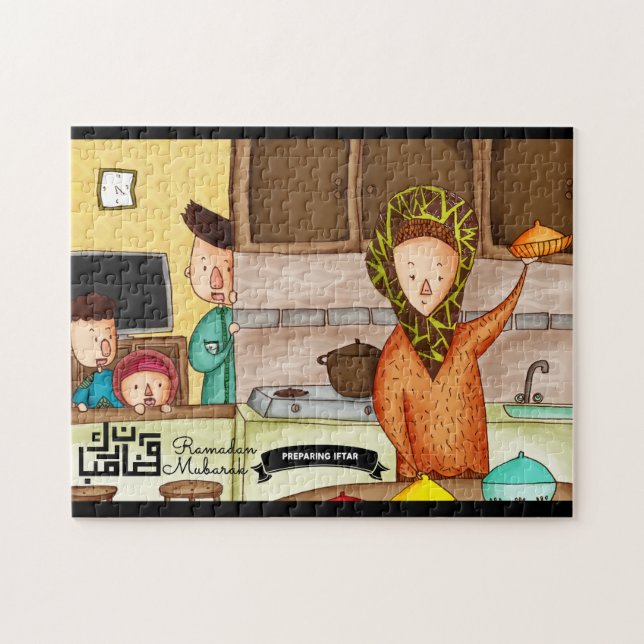 Ramadan Puzzle-förberedelse av Iftar Pussel (Horisontell)