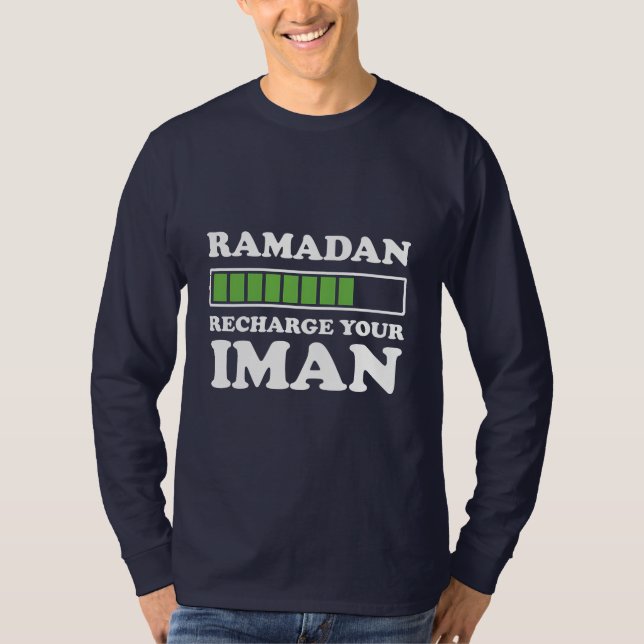 Ramadan Recharge Your Iman Battery T Shirt (Framsida)