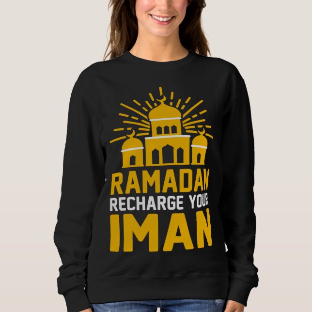 Ramadan Recharge Your Iman Mosque Religion Koran I T Shirt (Framsida)