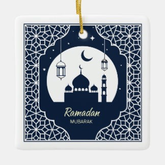 ✨ Ramadan Serenity Decorative Art - Celestial Julgransprydnad Keramik