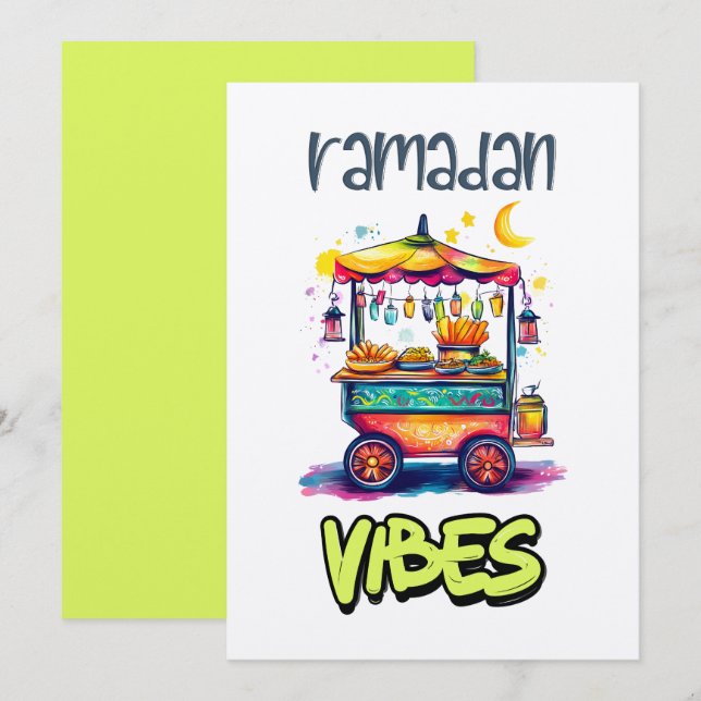 Ramadan Vibes | Arabian Street Food Cart Glowing Inbjudningar (Fram/baksida)