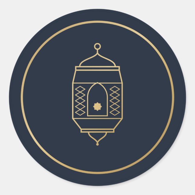 Ramadanlykta Navy Guld Klistermärke (Framsida)