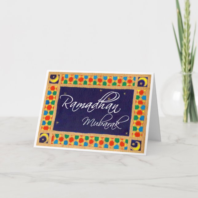 Ramadhan Mubarak hälsning Kort (Framsida)