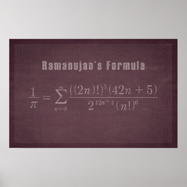 Ramanujans pi-formel - Math-Poster Poster (Framsidan)