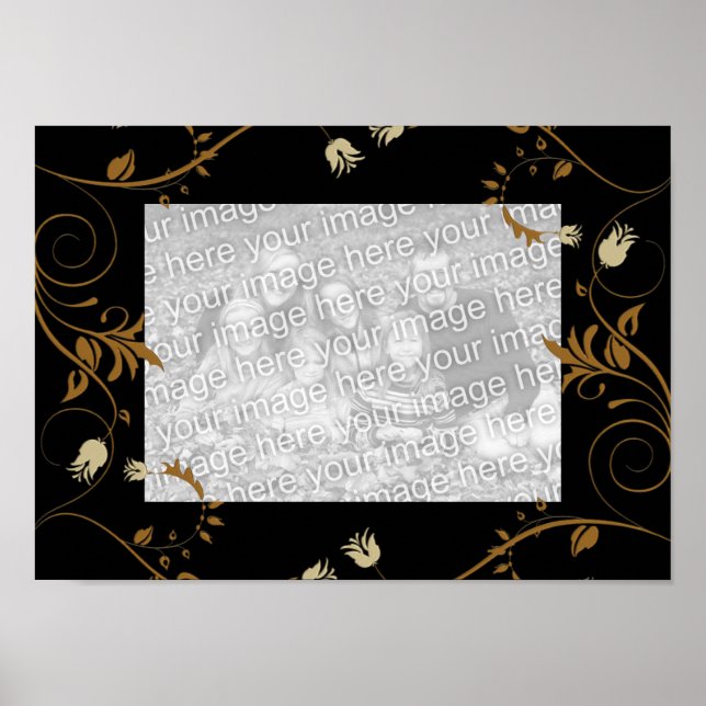 Ramar för ditt fotoPoster Bild svart Guld Poster (Framsidan)