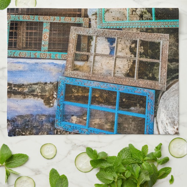 Ramar i färgat fönster kökshandduk (Vikta)