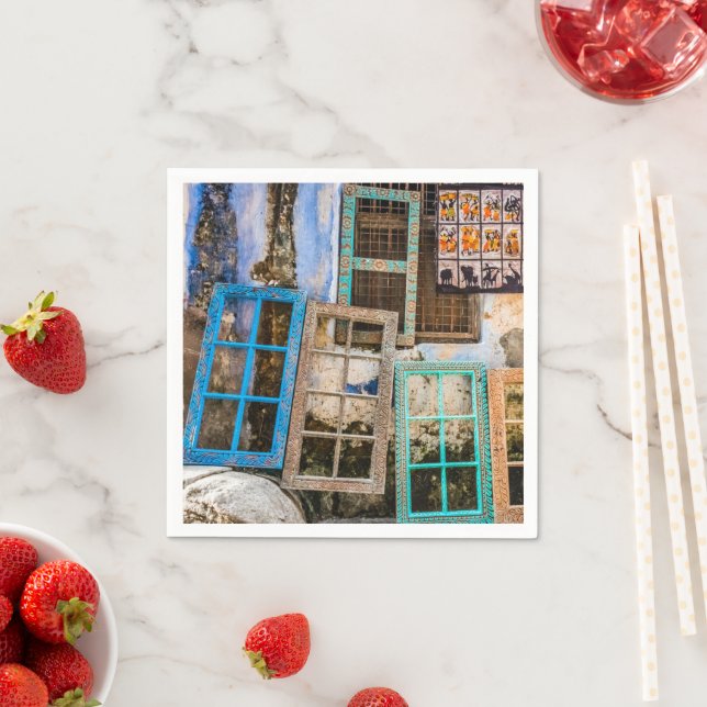 Ramar i färgat fönster pappersservett (Insitu)