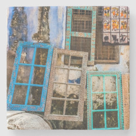 Ramar i färgat fönster stenunderlägg