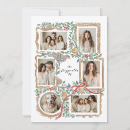 ramar och botaniskt kollage julkort