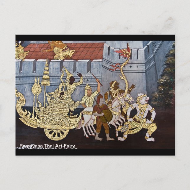 Ramayana Thai Art Fairy Vykort (Framsida)
