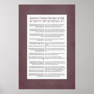 Rambams 13 principer om judisk faith Dusty Poster
