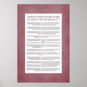 Rambams 13 principer om judisk faith Dusty Rosa Poster