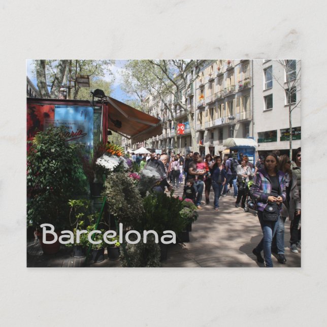 Rambla, Barcelona Vykort (Framsida)