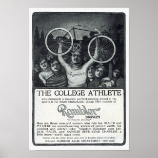 Rambler Bicycle Annons Circa 1901 Poster