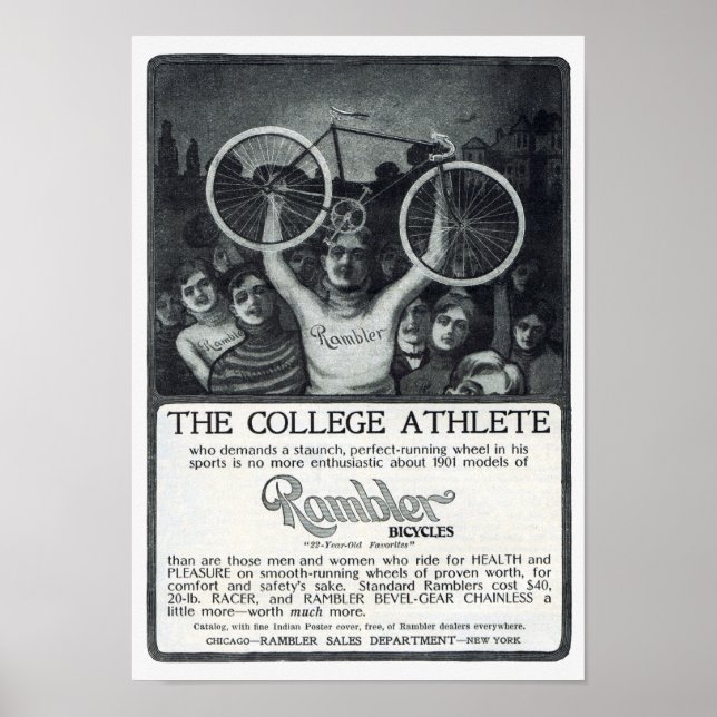 Rambler Bicycle Annons Circa 1901 Poster (Framsidan)