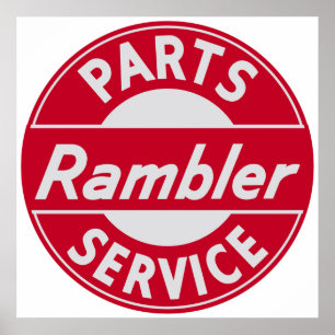 Rambler reservdelar och service skylt