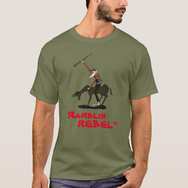 Ramblin Rebel Nose Art. T-Shirt (Framsida)