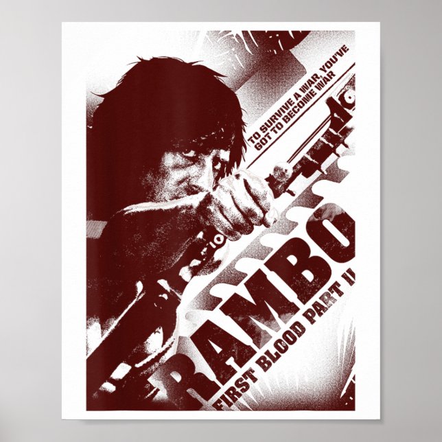 Rambo First Blood Part II Youve Har att bli Krig Poster (Framsidan)