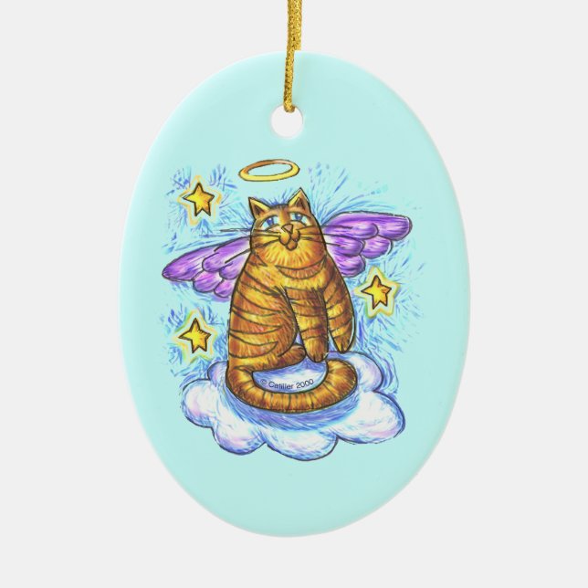 Rambo Kitty Cat Angel anpassat namn Ornament (Framsidan)