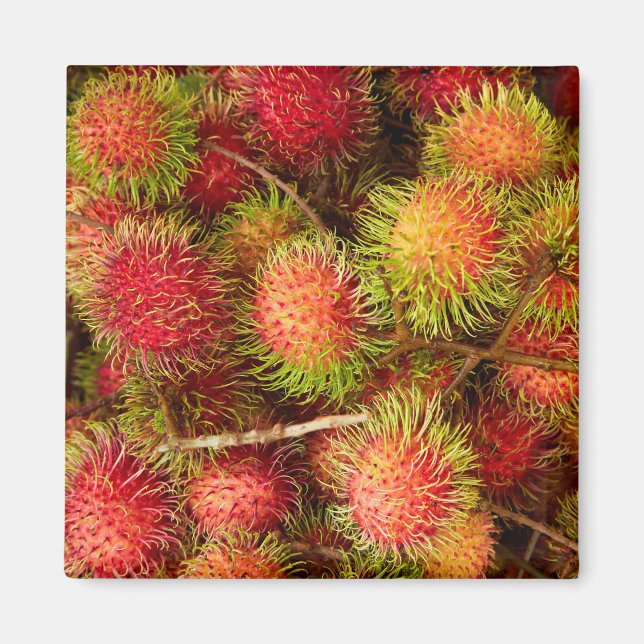 Rambutan Fruit på Can Duoc Market Magnet (Framsidan)