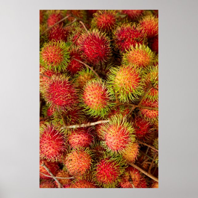 Rambutan Fruit på Can Duoc Market Poster (Framsidan)