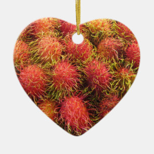 Rambutan Tropical Fruit Julgransprydnad Keramik
